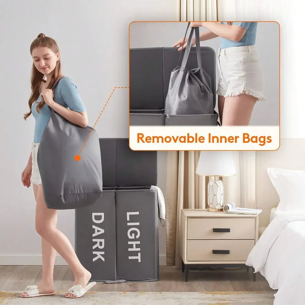 Collapsible Divided Laundry Hamper